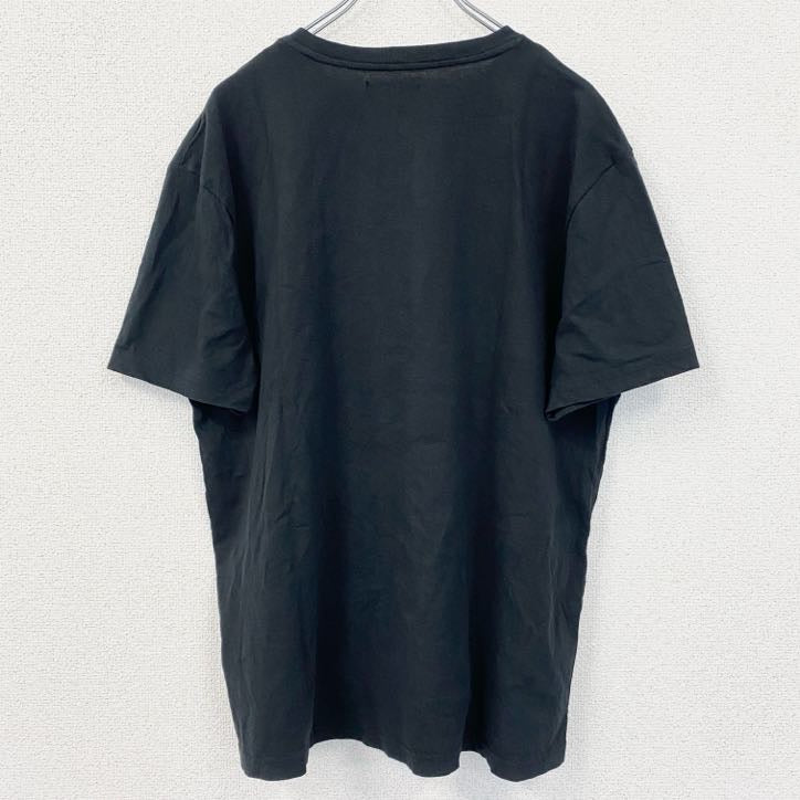 ATLAS FOR MEN　半袖ワンポイント刺繍Tシャツ　ワッペン　レトロデザイン　ブラック　黒　XLサイズ　古着
