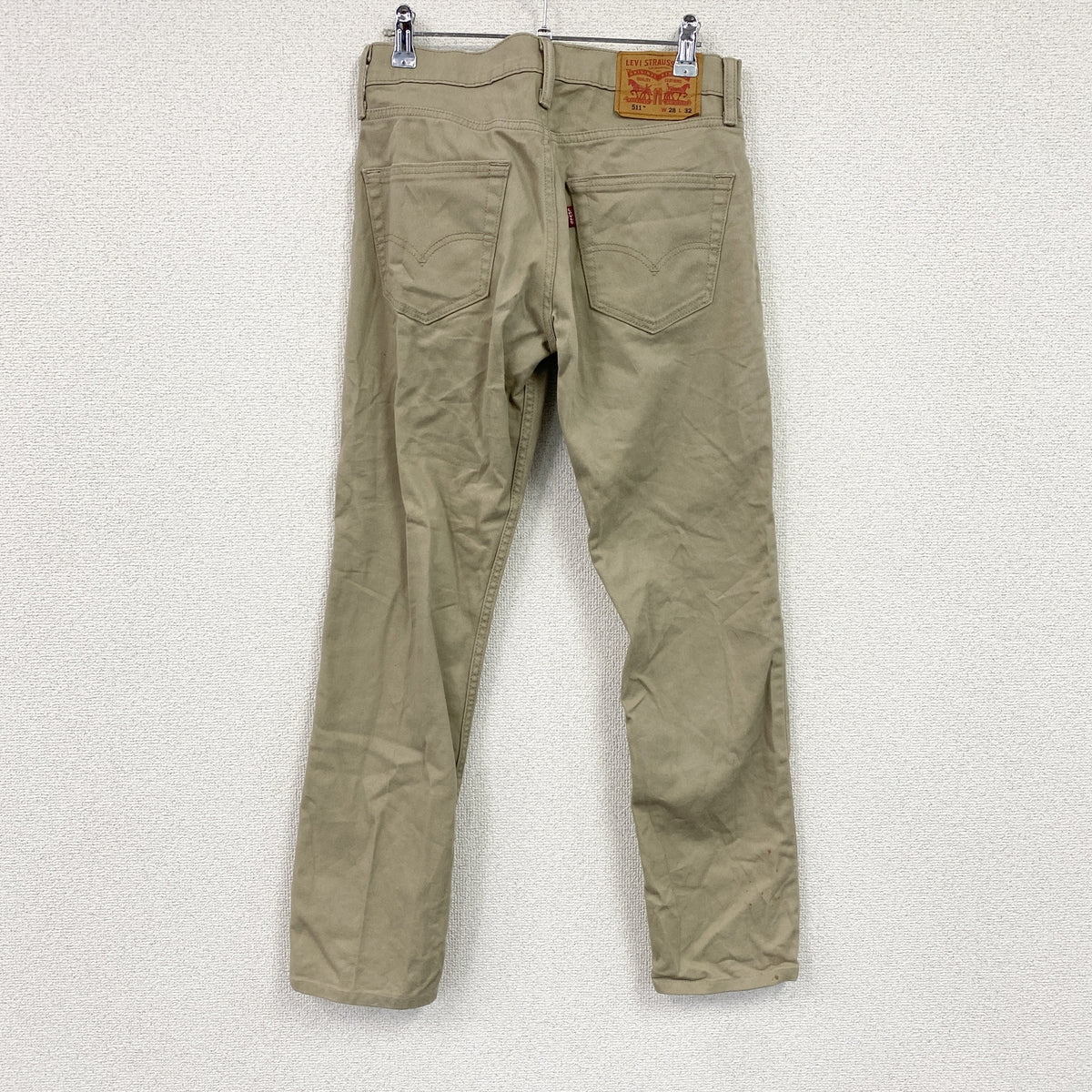 Levi’s　リーバイス　ストレッチデニムパンツ/ジーンズ　ジップフライ　ベージュ　Ｗ28サイズ レディース コットン 古着