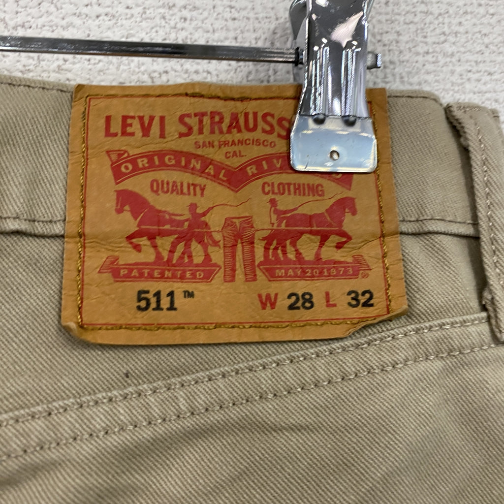 Levi’s　リーバイス　ストレッチデニムパンツ/ジーンズ　ジップフライ　ベージュ　Ｗ28サイズ レディース コットン 古着