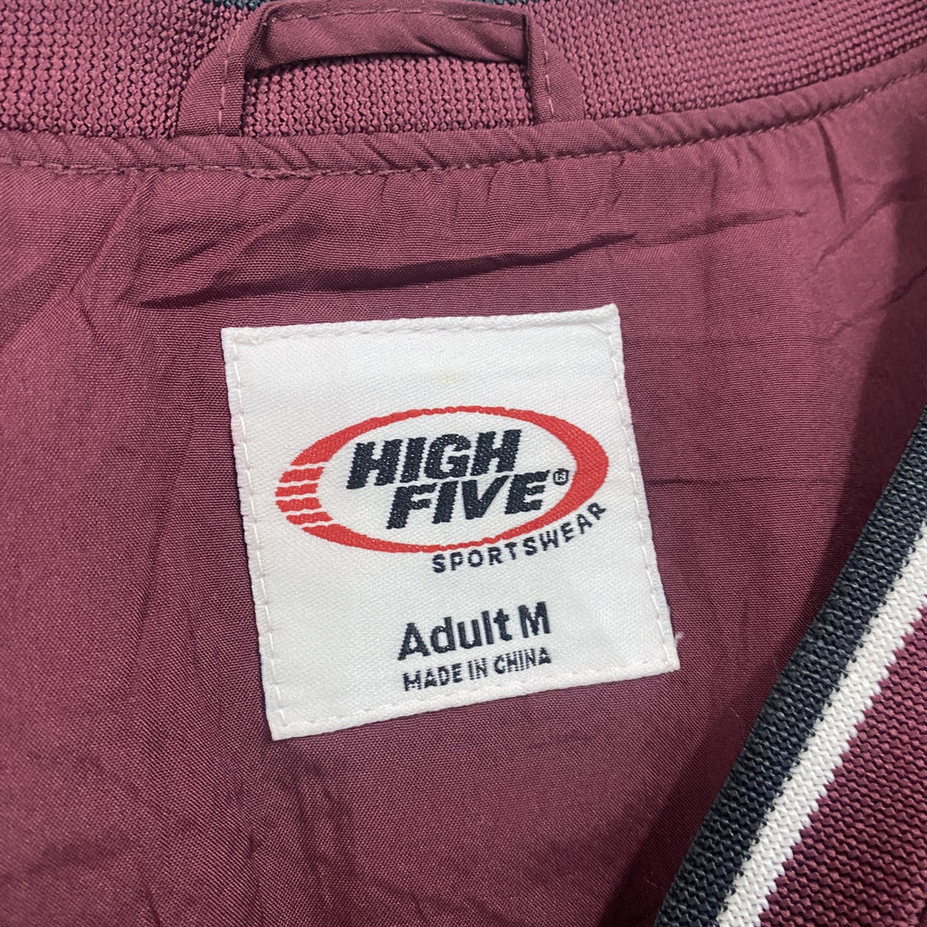 HIGH FIVE　プルオーバージャケット　両面プリント　英字プリント　ボルドー　Mサイズ　古着