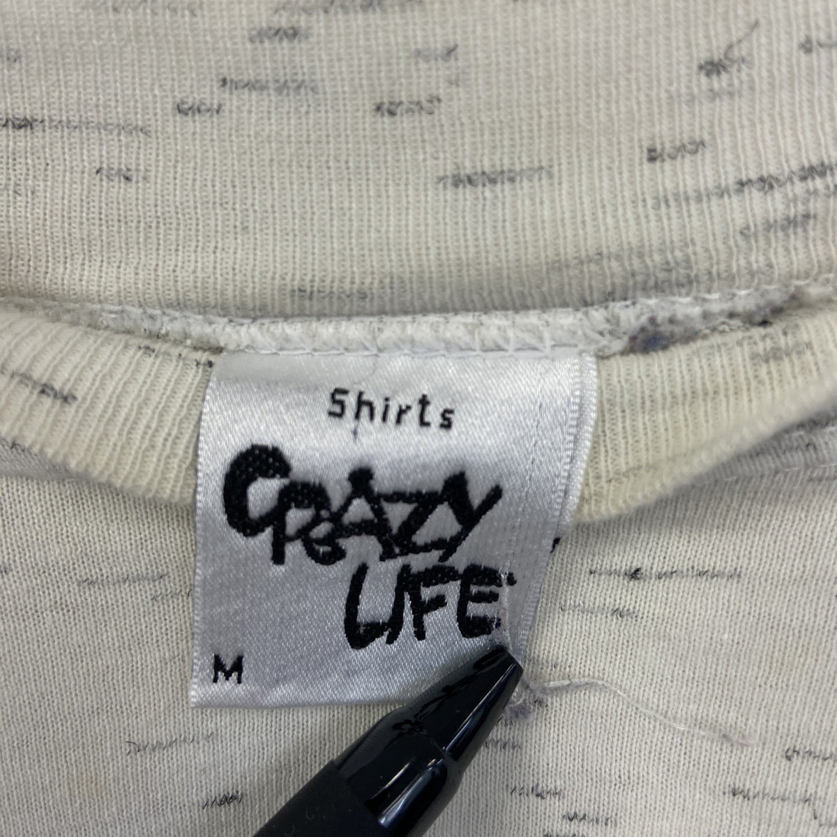 CRAZY LIFE　半袖プリントTシャツ　クラシックカー　車　旧車　クルーネック　レトロデザイン　白　ホワイト　Lサイズ　古着