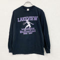 GILDAN　ギルダン　長袖プリントTシャツ/ロンT　両面プリント　黒　ブラック　Mサイズ　古着