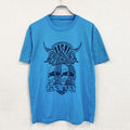 半袖プリントTシャツ　スカル　骸骨　青　ブルー　古着