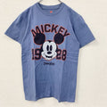 Hanes　ヘインズ　半袖プリントTシャツ　ミッキーマウス　ディズニーランド　レトロ　ブルー　青　Sサイズ　古着