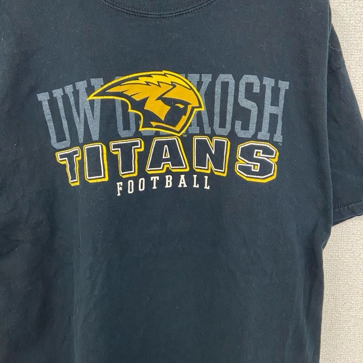 camp david　半袖カレッジプリントTシャツ　ウィスコンシン大学　UW　クルーネック　アメフト　黒　ブラック　Lサイズ　古着