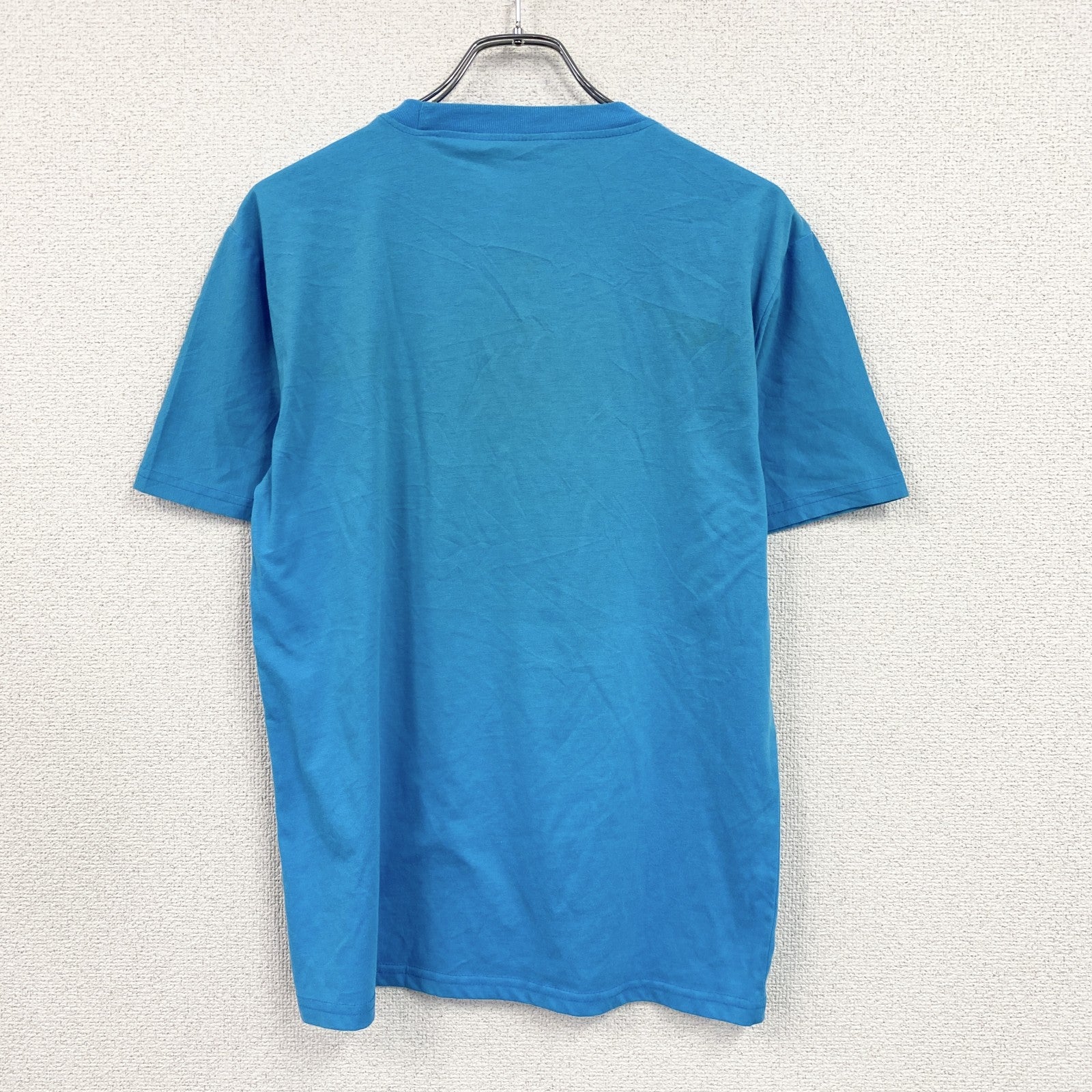 半袖プリントTシャツ　スカル　骸骨　青　ブルー　古着