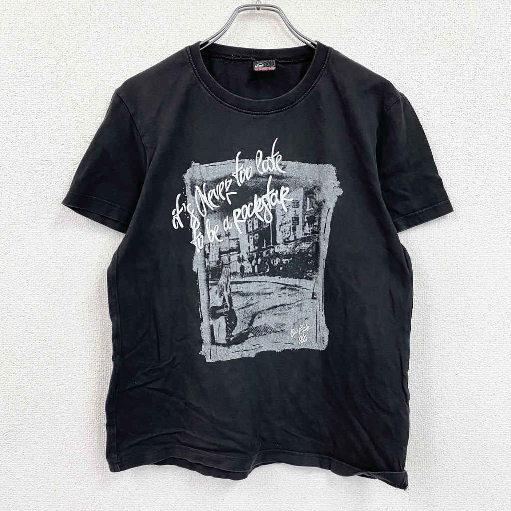 Quiksilver　クイックシルバー　半袖プリントTシャツ　黒　ブラック　XLサイズ　　古着
