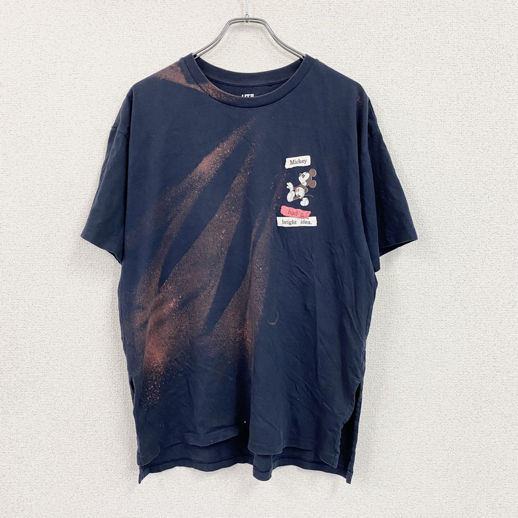 UNIQLO　ユニクロ　Mickey Mouse　ミッキーマウス　Disney　半袖キャラクターTシャツ　紺　ネイビー　Mサイズ　古着