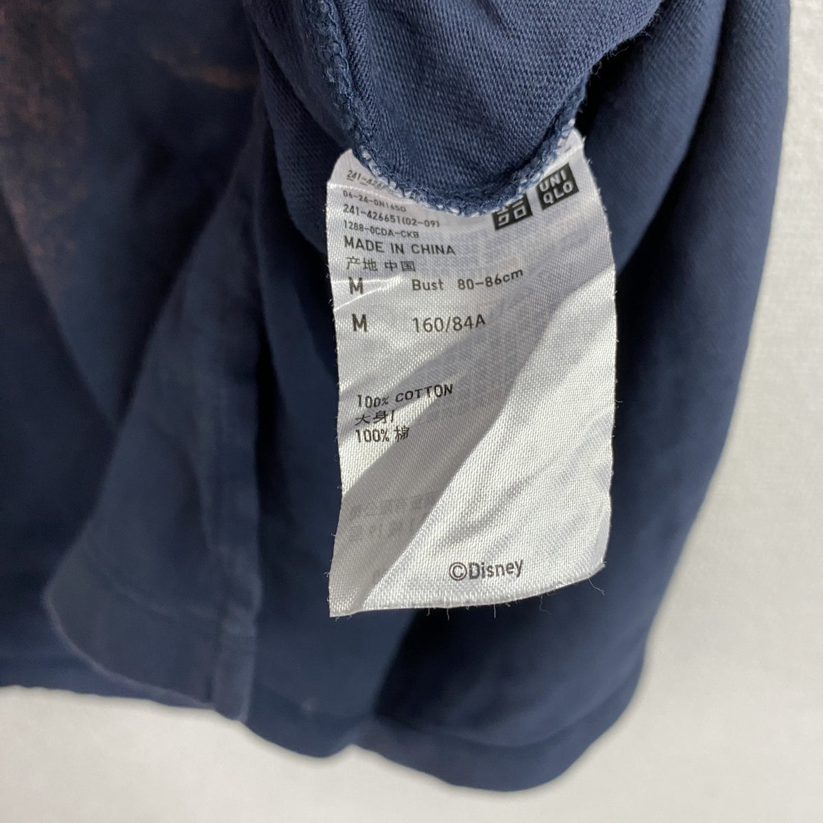 UNIQLO　ユニクロ　Mickey Mouse　ミッキーマウス　Disney　半袖キャラクターTシャツ　紺　ネイビー　Mサイズ　古着