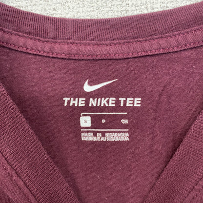 古着　used　NIKE　ナイキ　半袖プリントTシャツ　クルーネック　ジョーダン　BALL　IN　ワインレッド　赤　Sサイズ