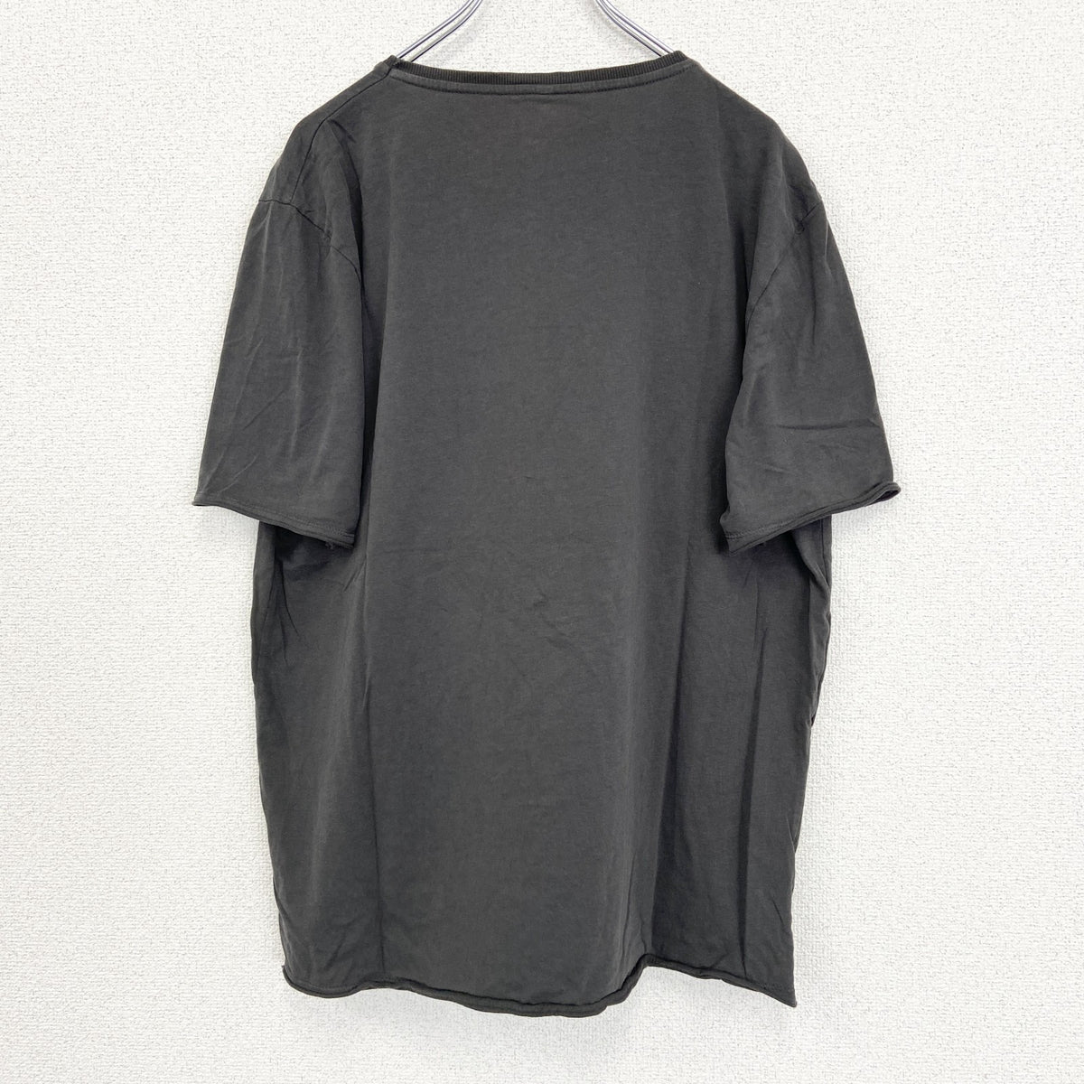 ノーブランド　半袖プリントTシャツ　クルーネック　太陽　メキシコ　レトロデザイン　灰色　グレー　XLサイズ　古着