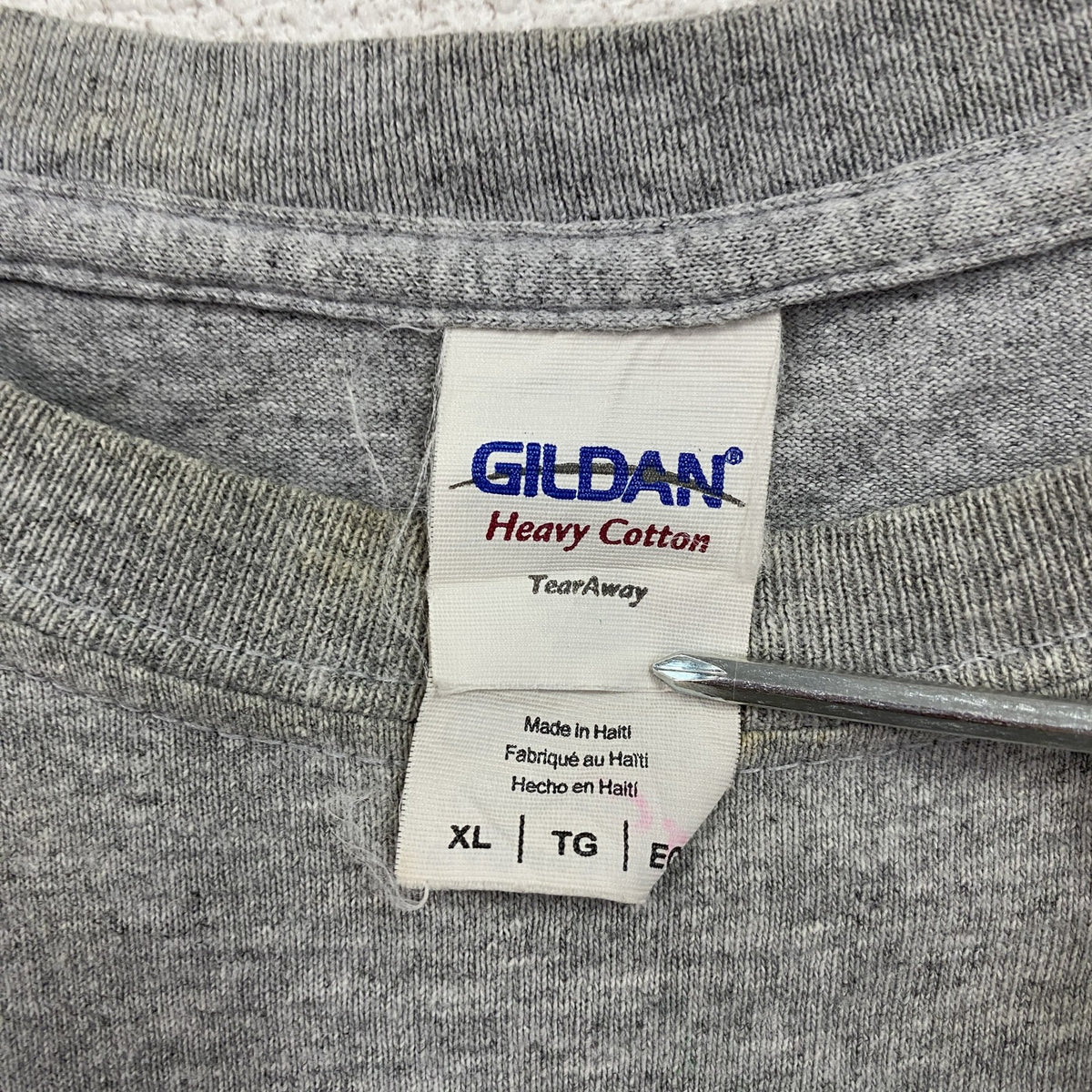 GILDAN　ギルダン　半袖プリントTシャツ　灰色　グレー　XLサイズ カットソー メンズ コットン 古着