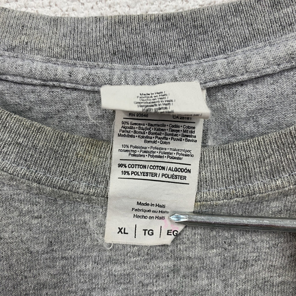 GILDAN　ギルダン　半袖プリントTシャツ　灰色　グレー　XLサイズ カットソー メンズ コットン 古着