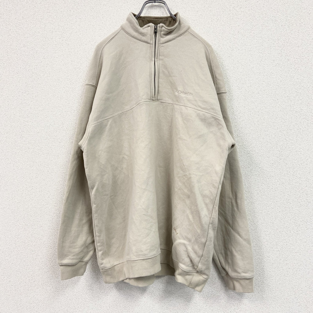 Columbia　コロンビア　ハーフジッププルオーバースウェット/トレーナー　クリーム色　XLサイズ　古着