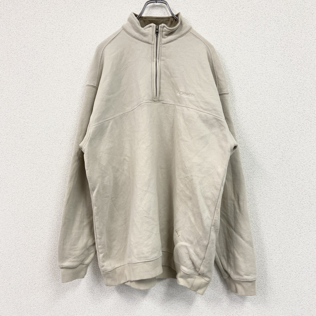 Columbia　コロンビア　ハーフジッププルオーバースウェット/トレーナー　クリーム色　XLサイズ　古着