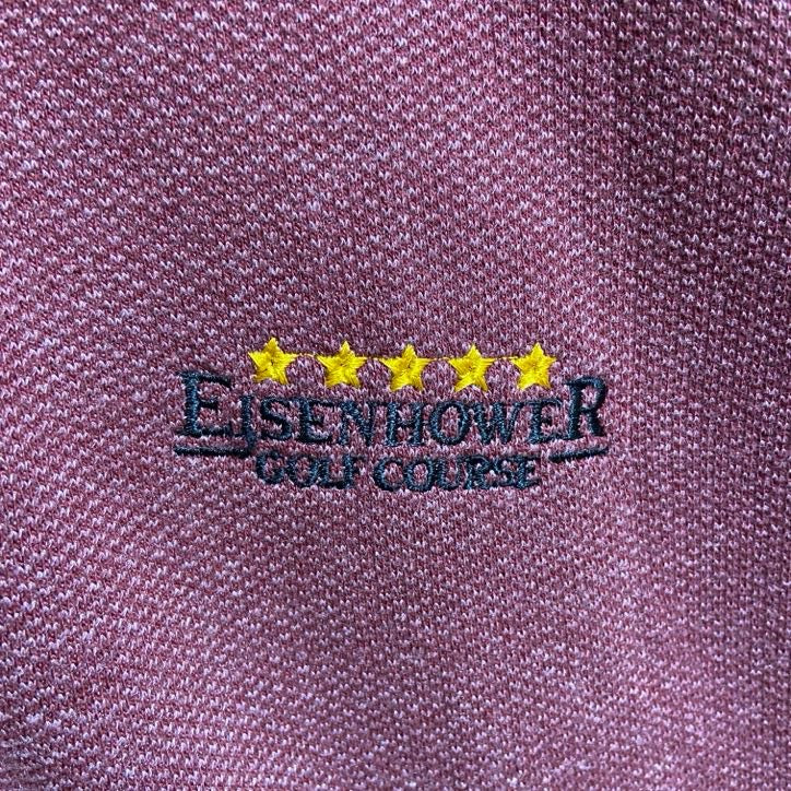 GREGNORMAN　長袖ハーフジップワンポイント刺繍スウェット　トレーナー　ゴルフ　ワインレッド　XLサイズ　古着