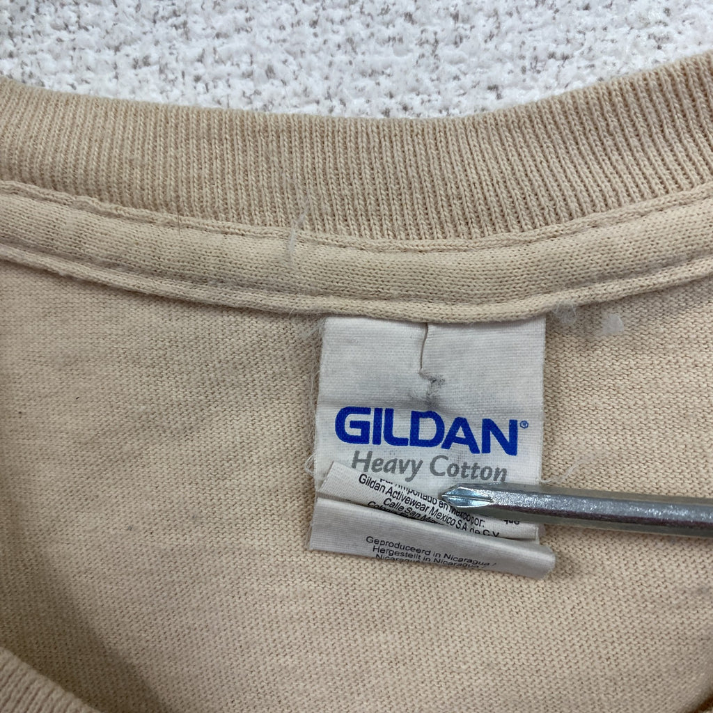 GILDAN　ギルダン　半袖プリントTシャツ　Bahamas　ベージュ　Lサイズ カットソー メンズ コットン 古着