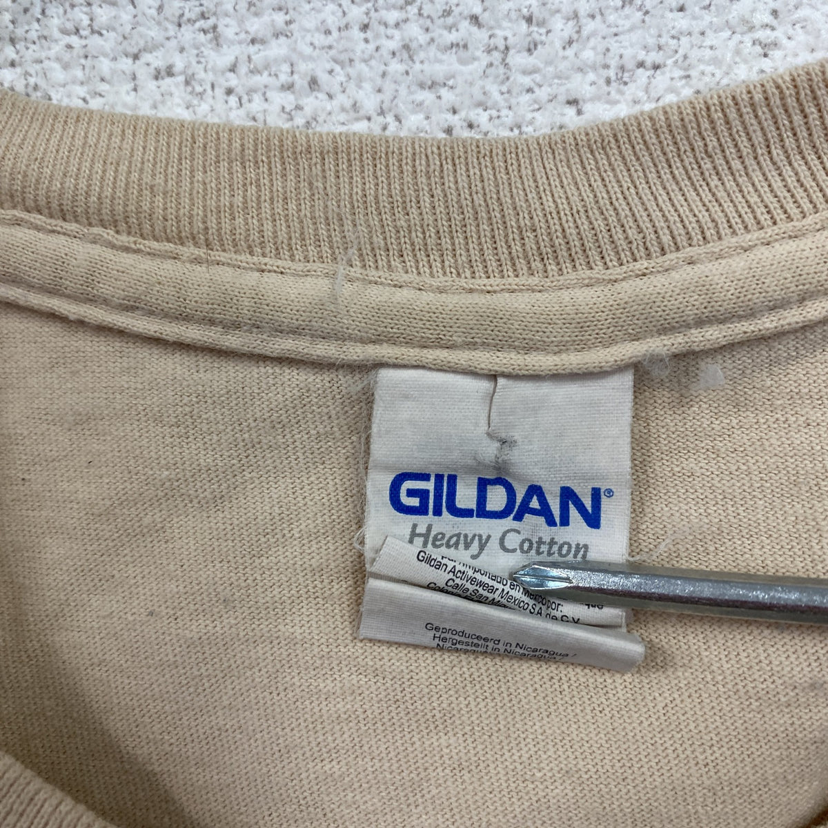 GILDAN　ギルダン　半袖プリントTシャツ　Bahamas　ベージュ　Lサイズ カットソー メンズ コットン 古着