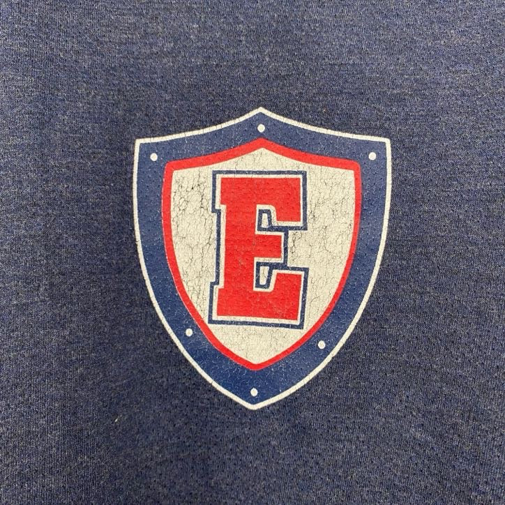 古着　used　NIKE　ナイキ　半袖プリントTシャツ　スウッシュロゴ　バックプリント　レトロ　ネイビー　紺　Lサイズ