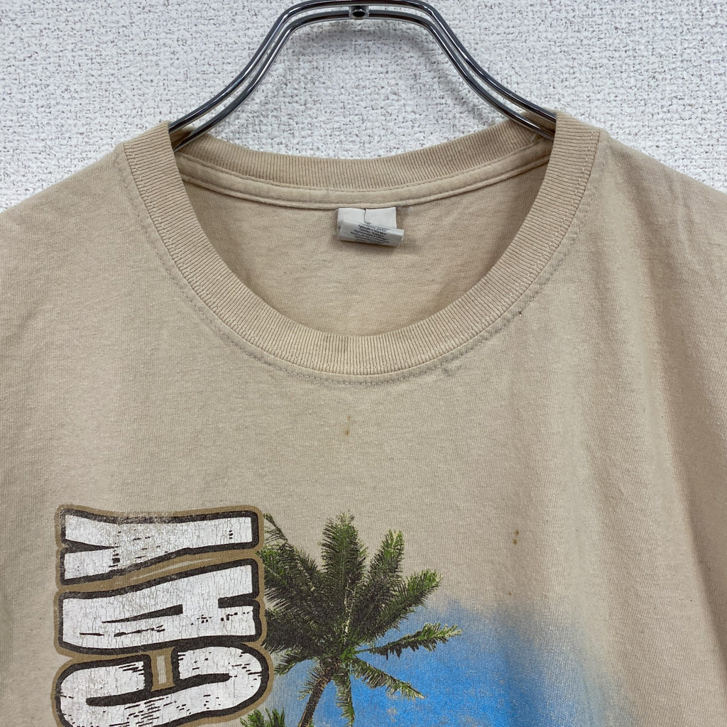 GILDAN　ギルダン　半袖プリントTシャツ　Bahamas　ベージュ　Lサイズ カットソー メンズ コットン 古着