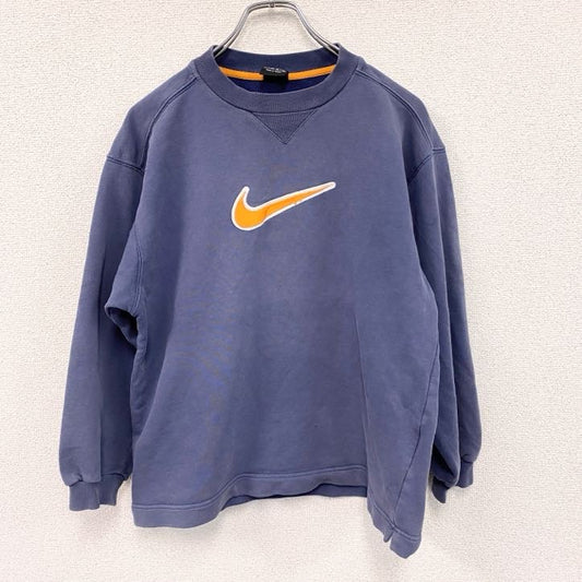 90s　NIKE　ナイキ　スウェット/トレーナー　ヴィンテージ　前V　ワッペン　紺　ネイビー　L(14-16)サイズ
