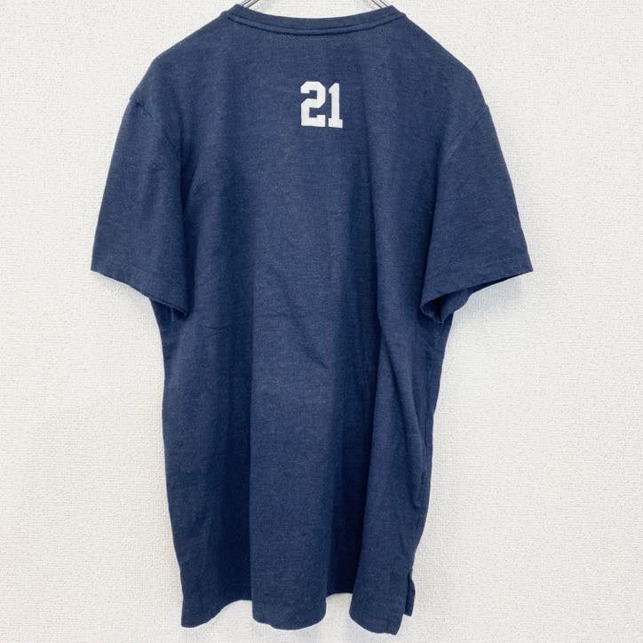 古着　used　NIKE　ナイキ　半袖プリントTシャツ　スウッシュロゴ　バックプリント　レトロ　ネイビー　紺　Lサイズ