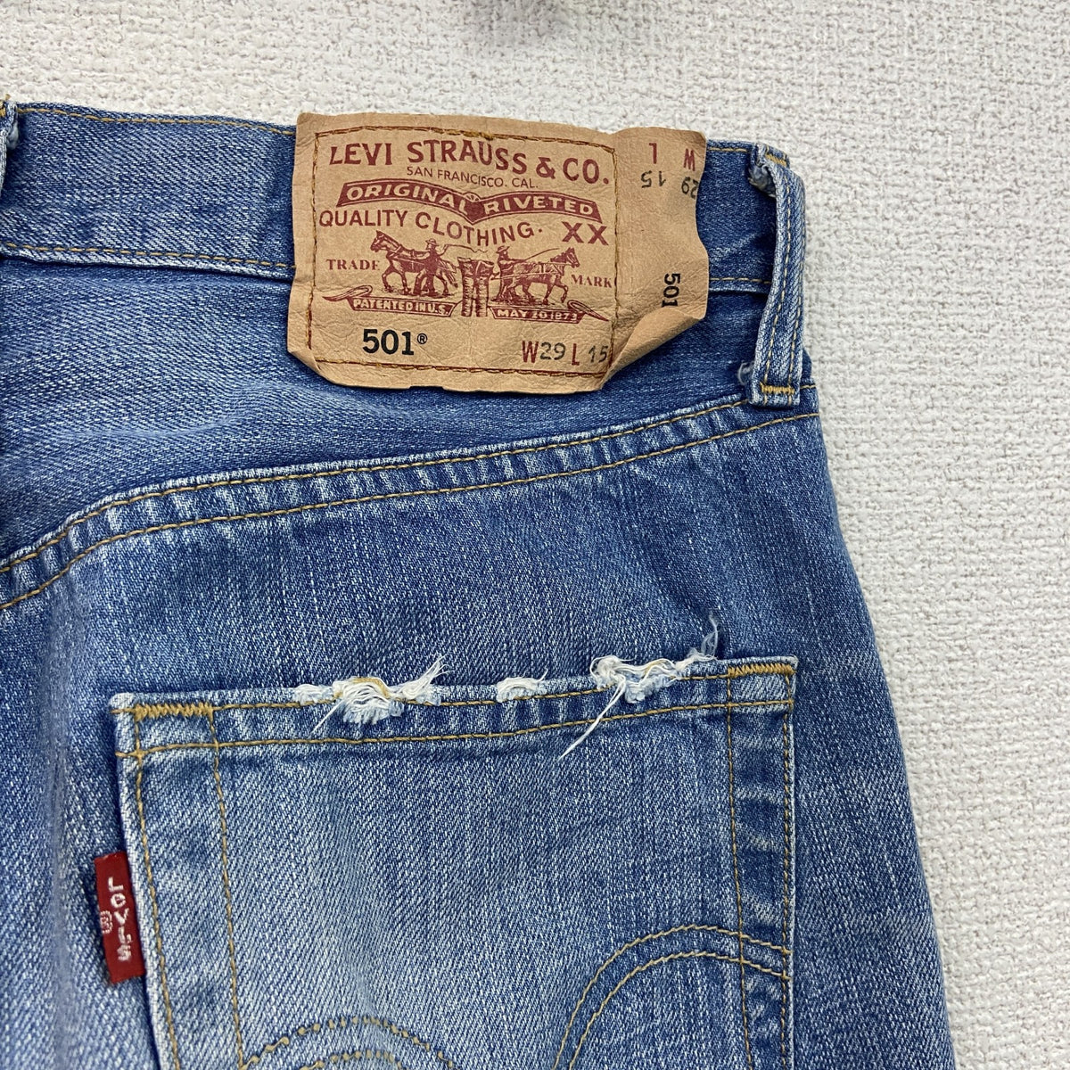 Levi's　リーバイス　501　ハーフデニムパンツ/ショートパンツ　ジップフライ　インディゴ　W29サイズ　古着