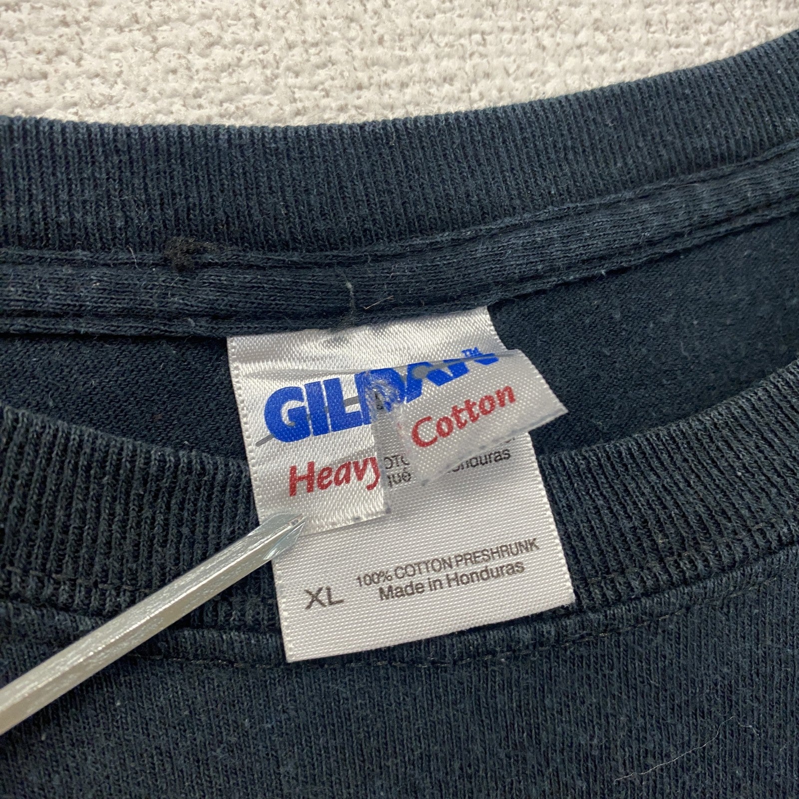 GILDAN　ギルダン　半袖プリントTシャツ　ハート　ゼブラ柄　黒　ブラック　XLサイズ　古着