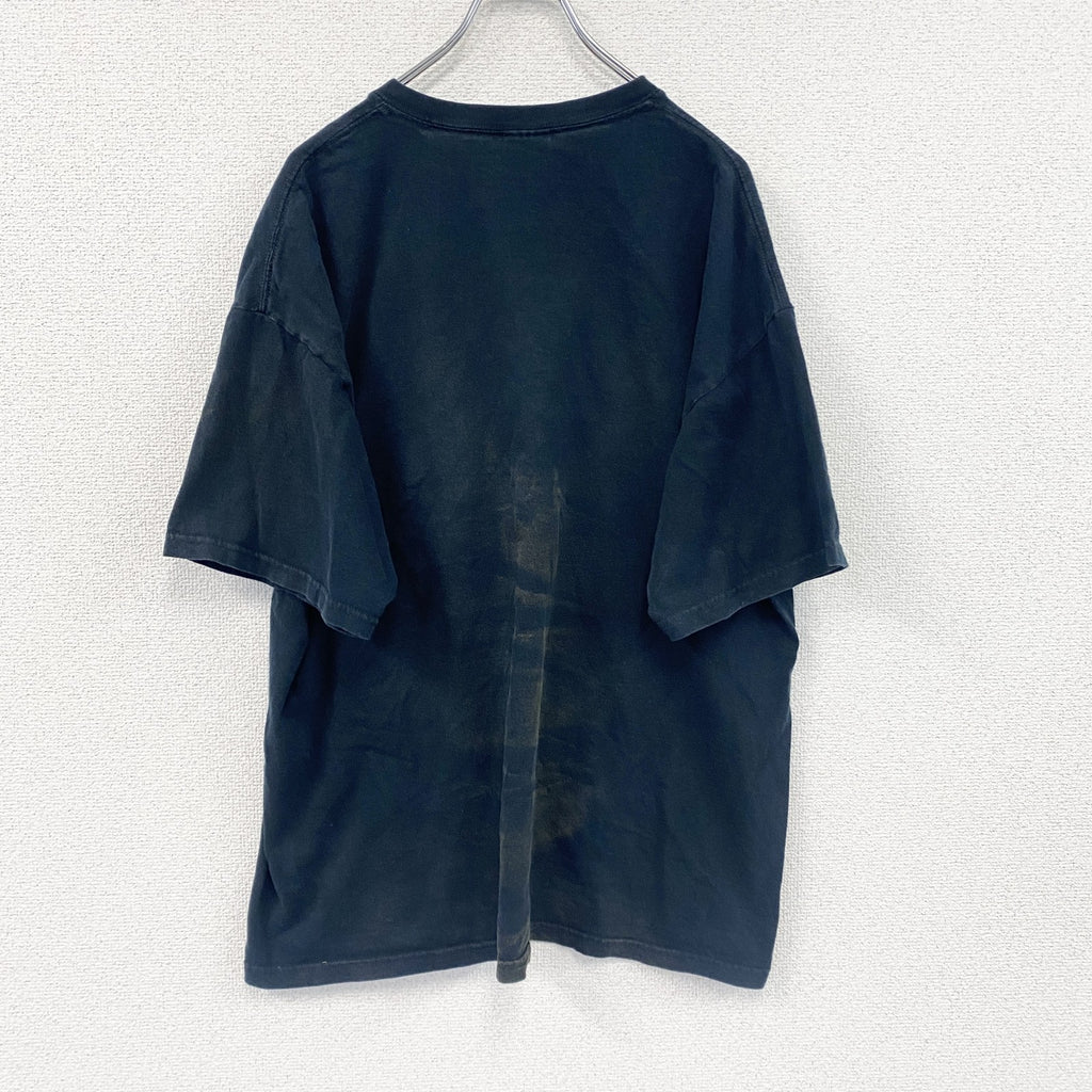 GILDAN　ギルダン　半袖プリントTシャツ　ハート　ゼブラ柄　黒　ブラック　XLサイズ　古着
