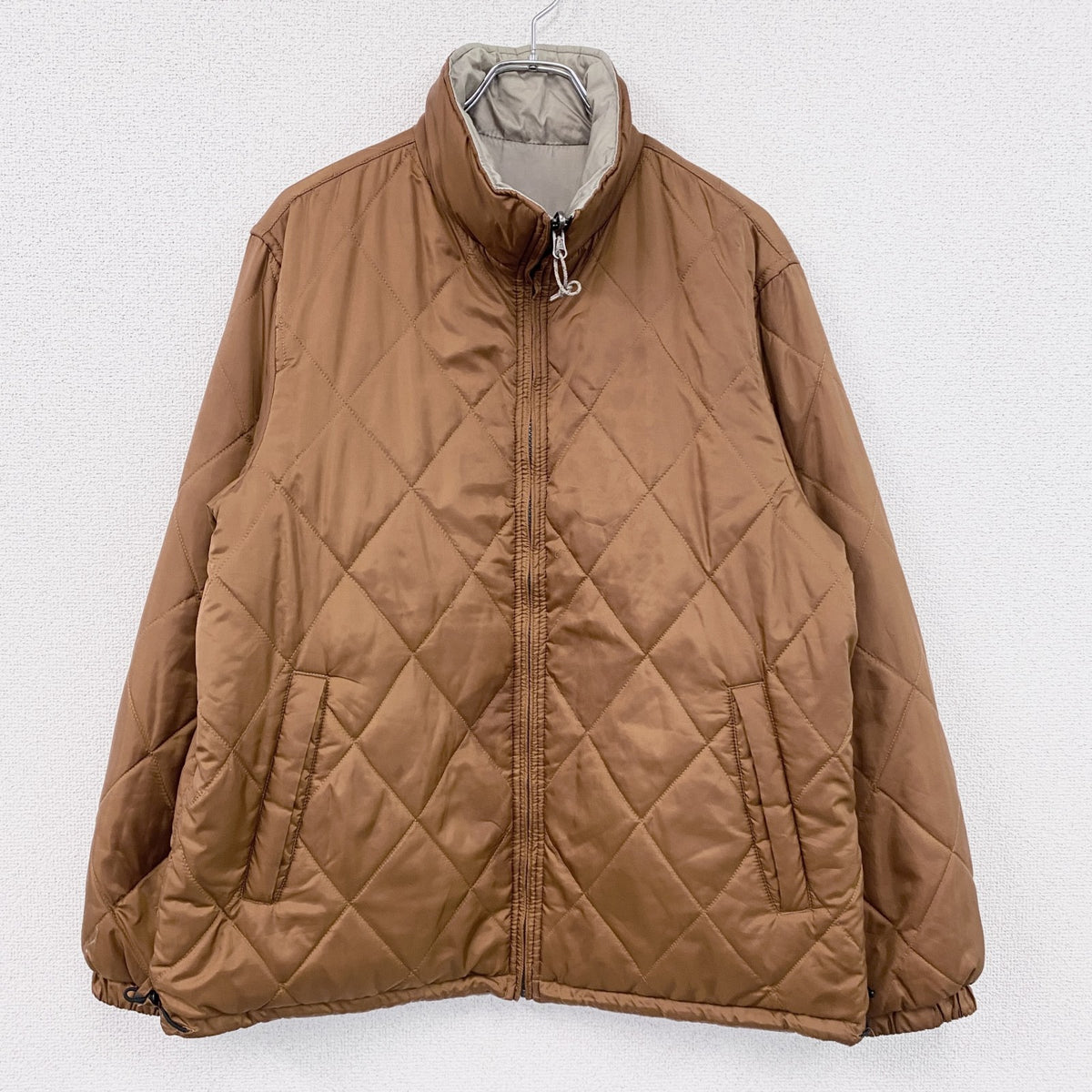 UNIQLO　ユニクロ　Air Tech Jacket　キルティングジャケット　リバーシブル　ブラウン　グレー　灰色　XLサイズ　古着