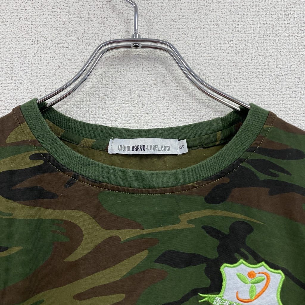 BRAVO LAVEL　半袖Tシャツ　迷彩　カモフラ　カーキ　Sサイズ　古着
