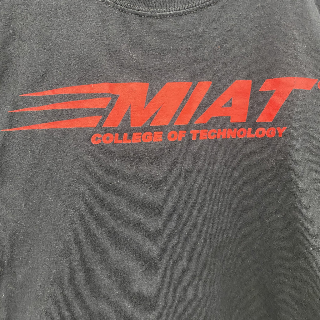 PORT&COMPANY　半袖プリント企業Tシャツ　MIAT College of Technology　黒　ブラック　Sサイズ　古着