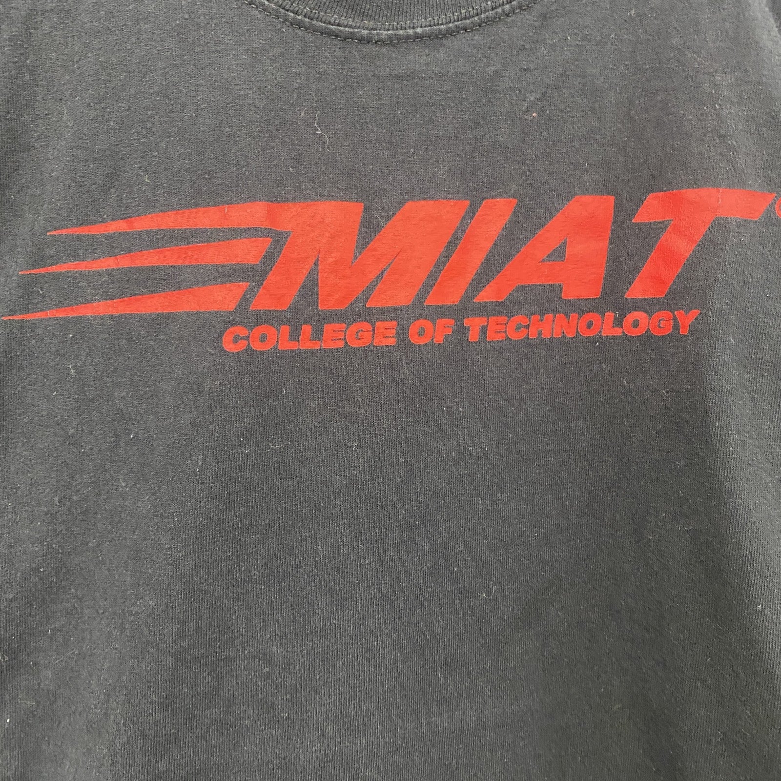 PORT&COMPANY　半袖プリント企業Tシャツ　MIAT College of Technology　黒　ブラック　Sサイズ　古着