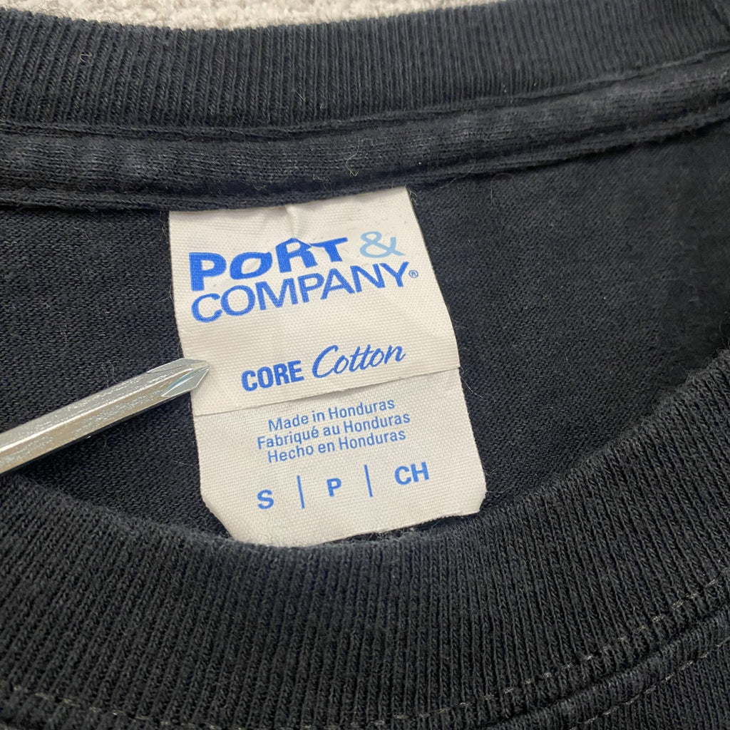 PORT&COMPANY　半袖プリント企業Tシャツ　MIAT College of Technology　黒　ブラック　Sサイズ　古着