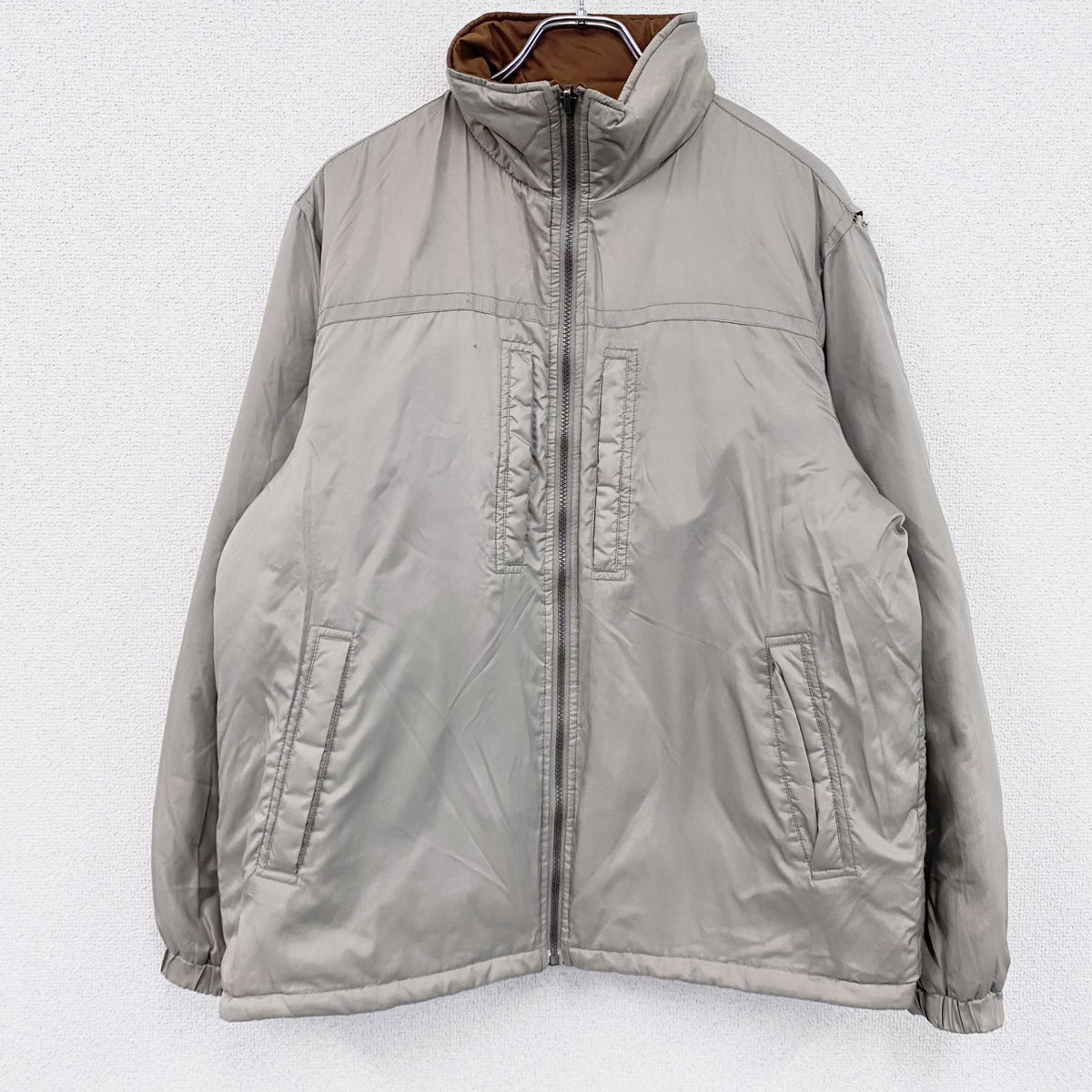 UNIQLO　ユニクロ　Air Tech Jacket　キルティングジャケット　リバーシブル　ブラウン　グレー　灰色　XLサイズ　古着