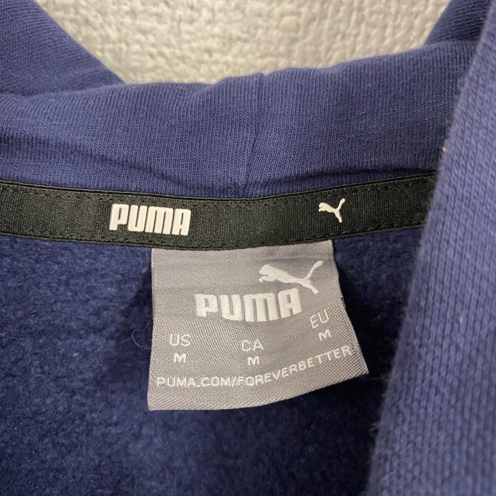 PUMA　プーマ　スウェットパーカー/フーディー　紺　ネイビー　Mサイズ トレーナー スウェットトップス フード付き 古着