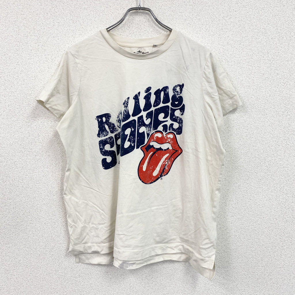 The Rolling Stones　ローリングストーンズ　半袖プリントTシャツ　白　ホワイト　22サイズ　古着