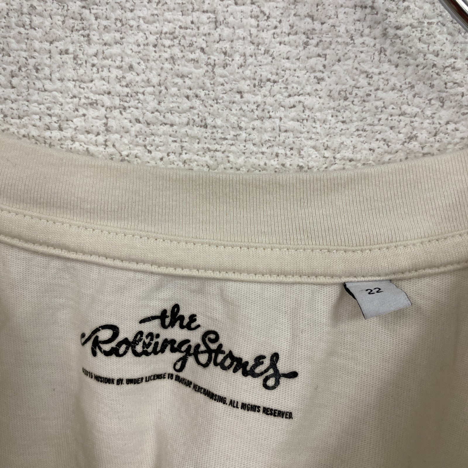 The Rolling Stones　ローリングストーンズ　半袖プリントTシャツ　白　ホワイト　22サイズ　古着
