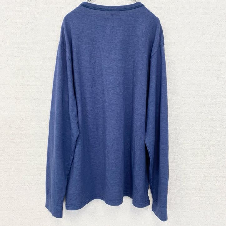 LEE　リー　長袖Tシャツ　ロンT　ノームコア　無地　クルーネック　レトロデザイン　ブルー　青　XLサイズ　古着