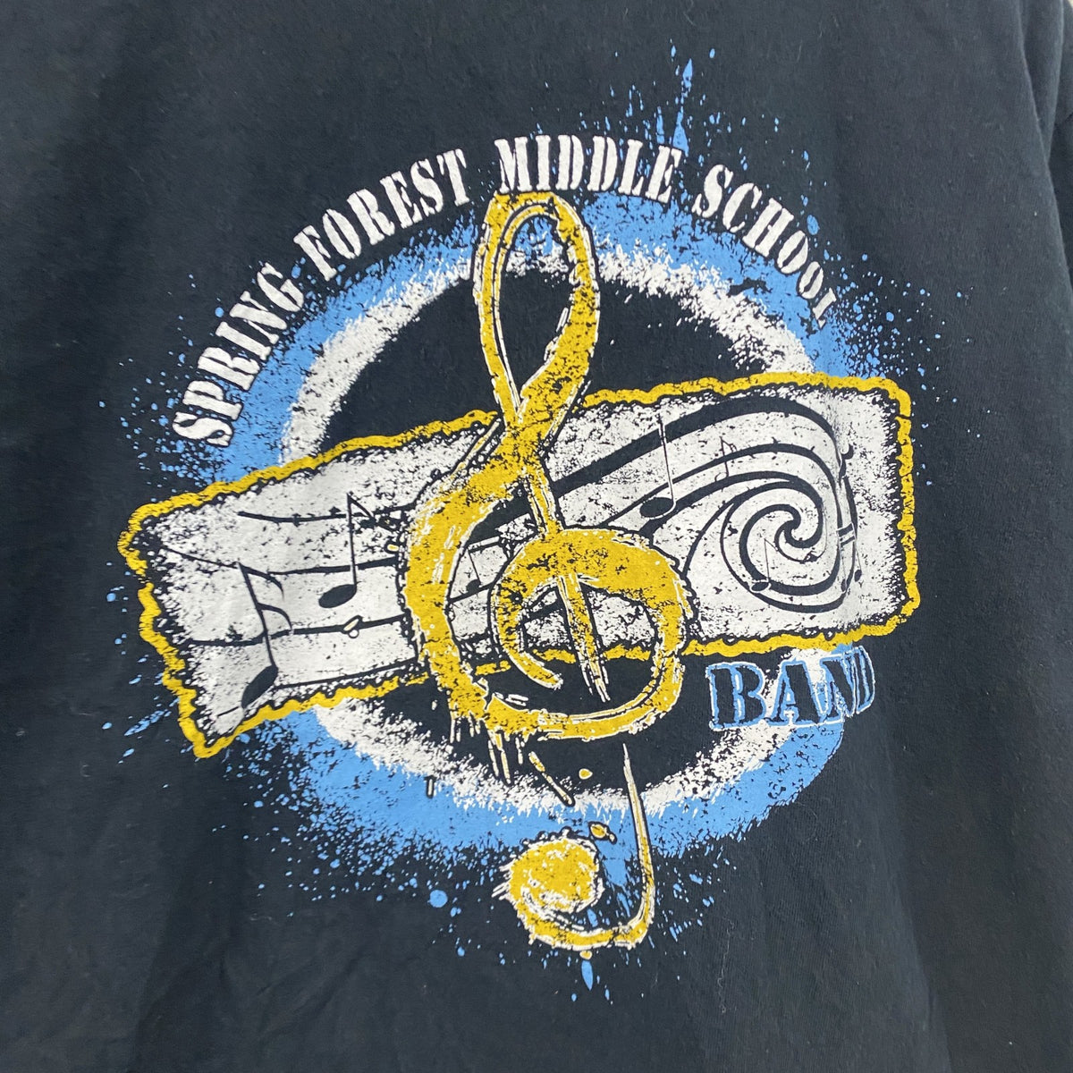 半袖プリントバンドTシャツ　音楽　ミュージック　アーチプリント　黒　ブラック　古着