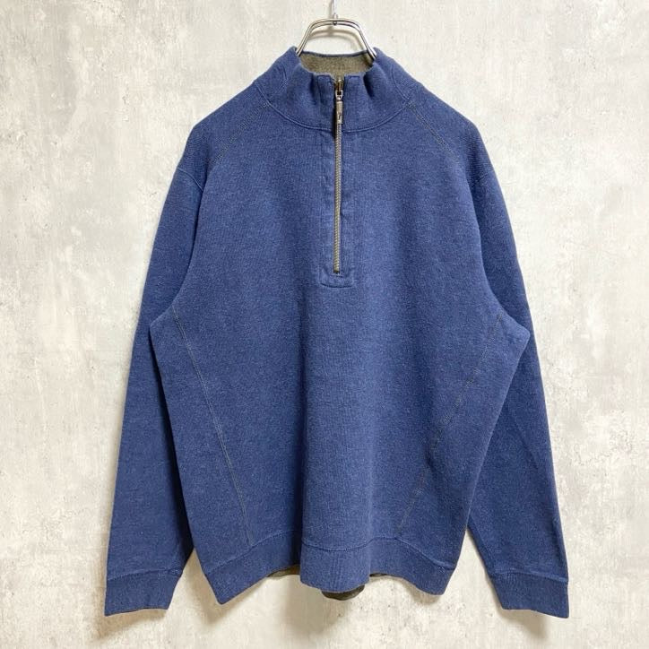 古着 used　TommyBahama　トミーバハマ　長袖ハーフジップスウェット　トレーナー　青　ブルー　秋冬服　Lサイズ