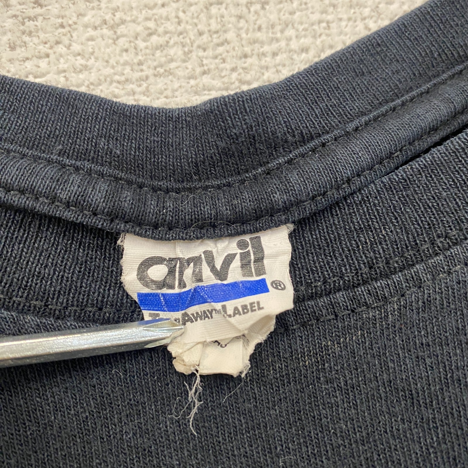 anvil　アンヴィル　半袖プリントTシャツ　両面プリント　デカロゴ　黒　ブラック　Sサイズ　古着