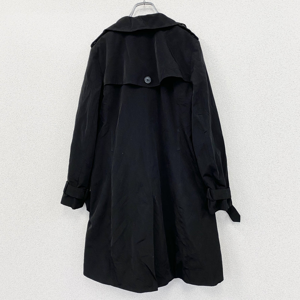 LONDON FOG　ロンドンフォグ　ダブルトレンチコート　カフストラップ　黒　ブラック　Sサイズ　古着