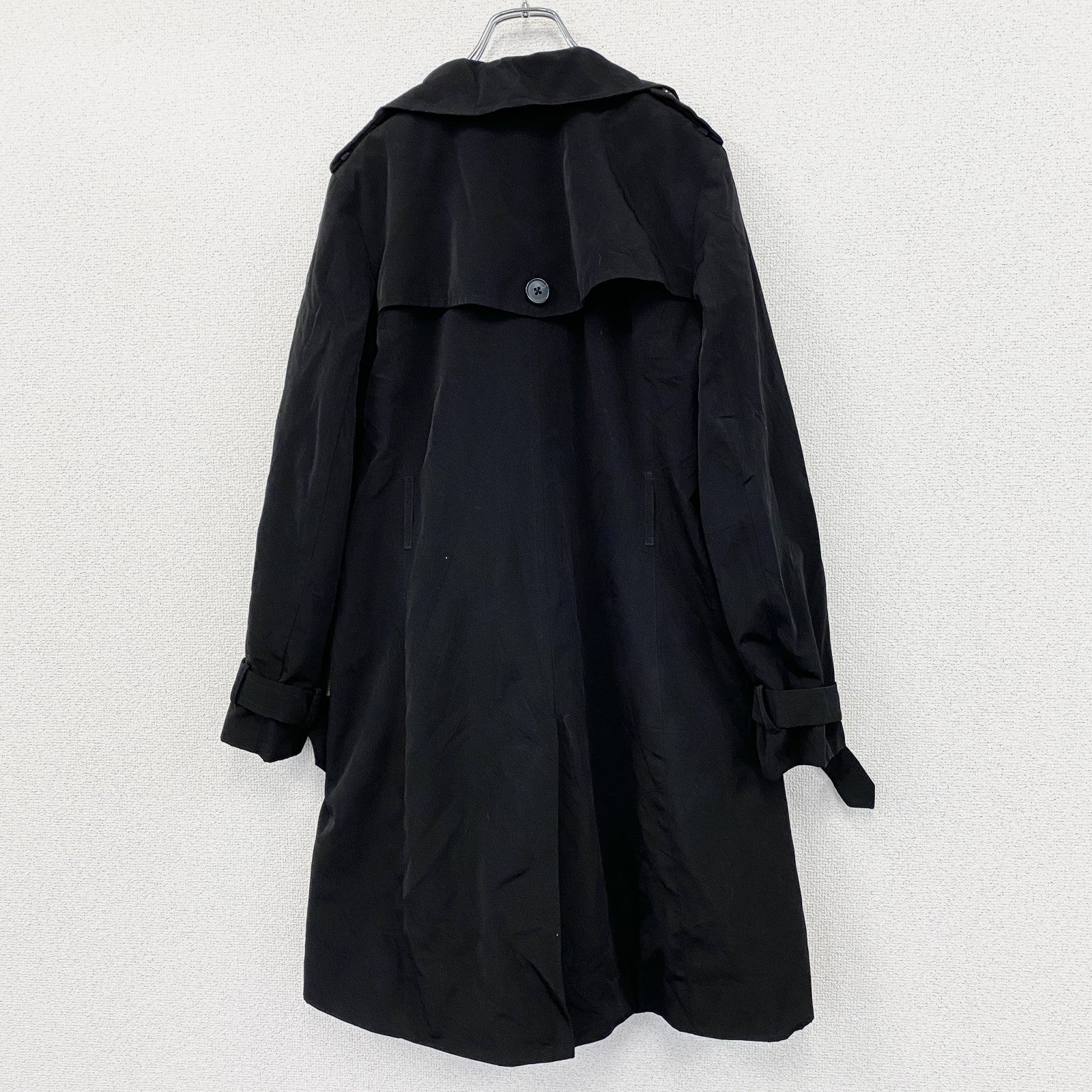 LONDON FOG　ロンドンフォグ　ダブルトレンチコート　カフストラップ　黒　ブラック　Sサイズ　古着