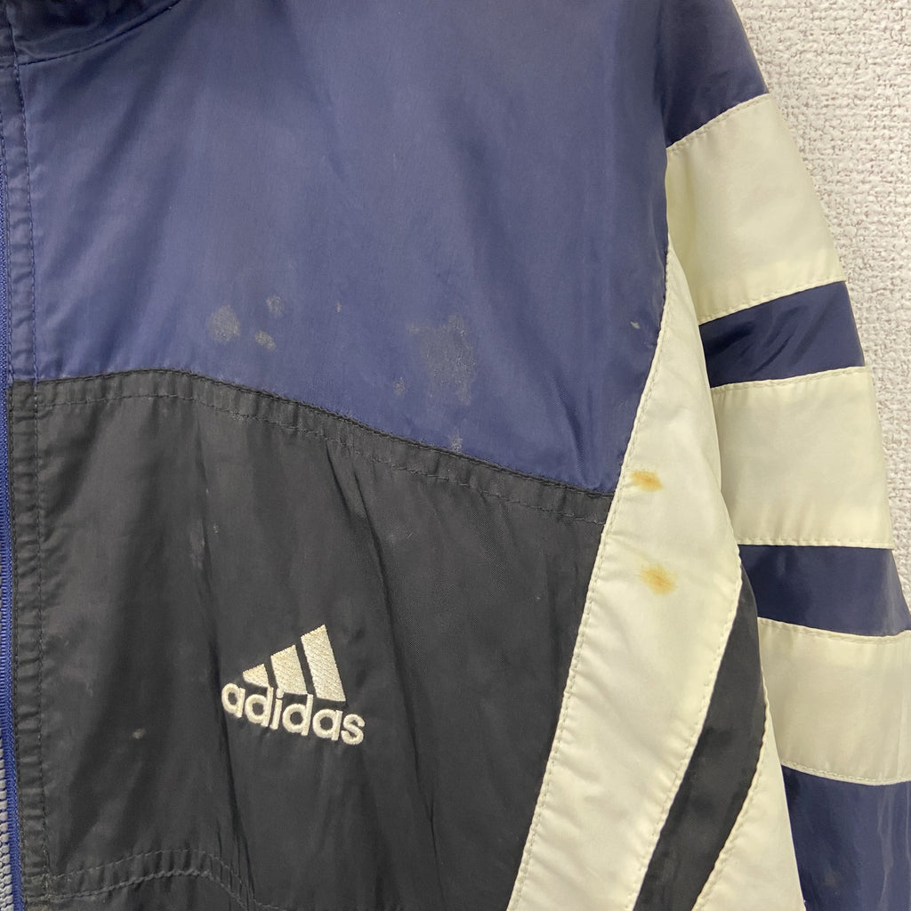 adidas アディダス　ナイロンジャケット　マルチカラー　紺　ネイビー　Mサイズ　古着