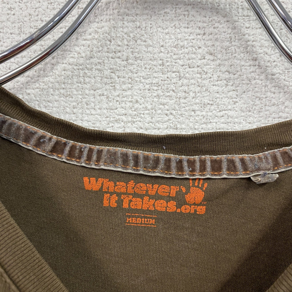 Whatever It Takes.org　半袖プリントTシャツ　お月見　ウサギ　月　茶色　ブラウン　Mサイズ　古着