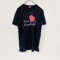 CANVAS　半袖プリントTシャツ　I LOVE Tシャツ　英字プリント　黒　ブラック　Mサイズ　古着