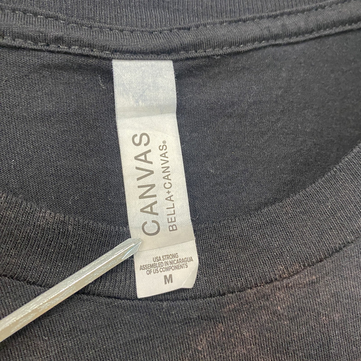 CANVAS　半袖プリントTシャツ　I LOVE Tシャツ　英字プリント　黒　ブラック　Mサイズ　古着