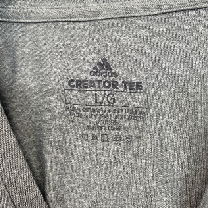 adidas　アディダス　半袖プリントTシャツ　Belle Tire AAA Detroit　グレー　灰色　Lサイズ　古着