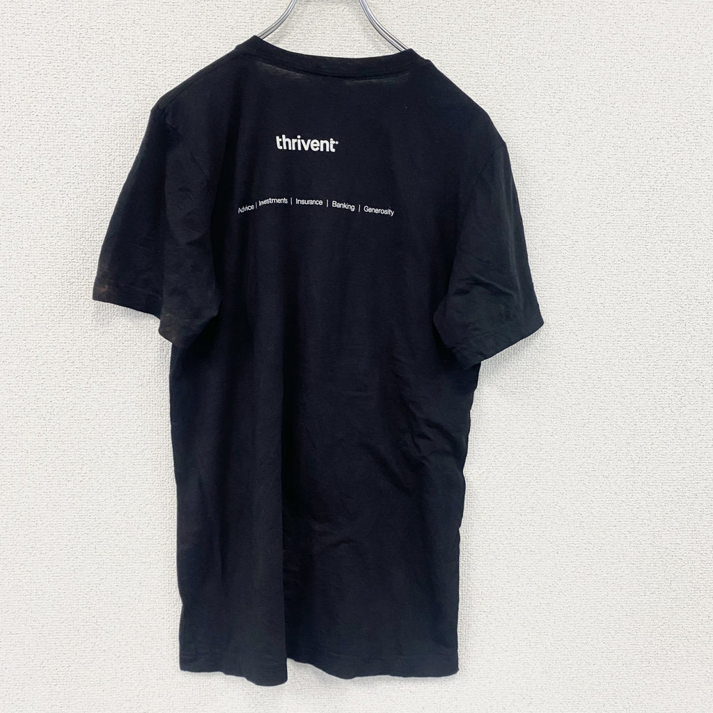 CANVAS　半袖プリントTシャツ　I LOVE Tシャツ　英字プリント　黒　ブラック　Mサイズ　古着